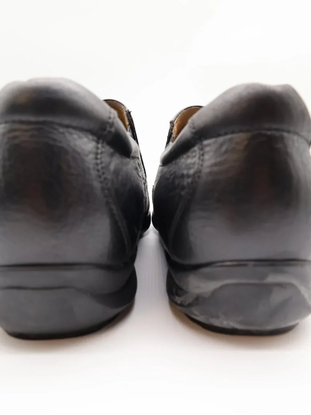 Hush Puppies Santiago Men's 12 Black Leather Slip-On Dress Loafers